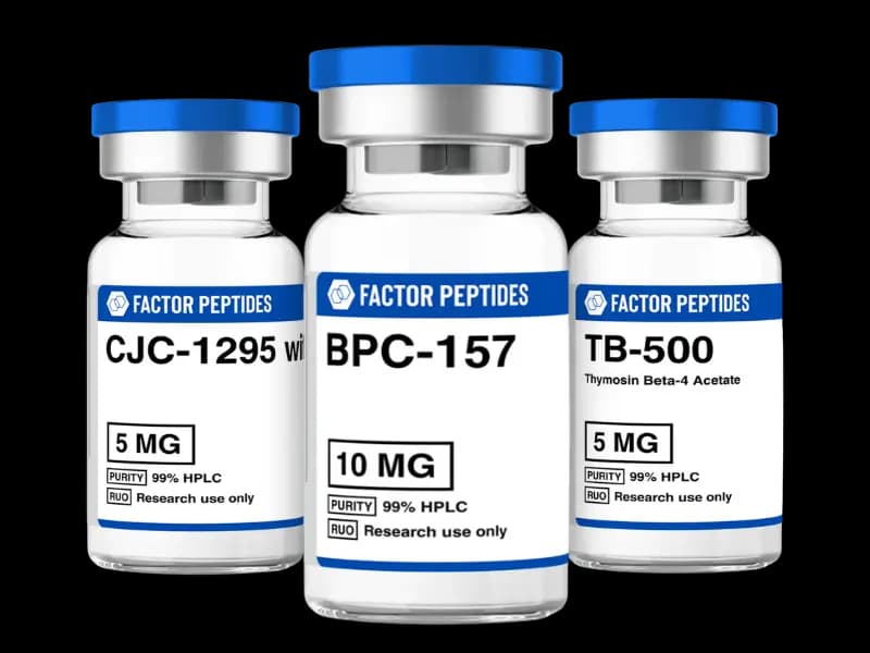 CJC-1295, BPC-157 and TB-500 peptide vials