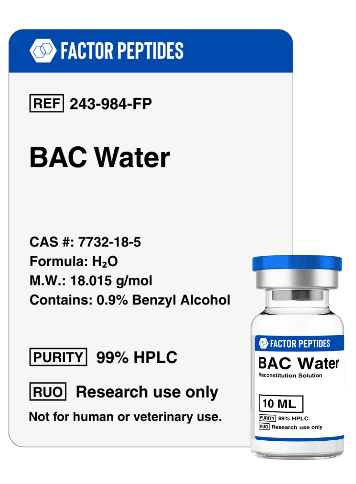 bac water to peptide ratio BAC Water 10ML — Factor Peptides