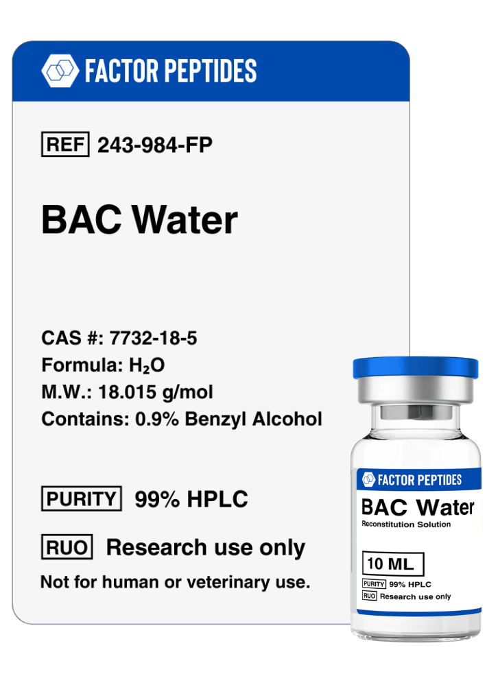 bac water stand for BAC Water 10ML — Factor Peptides